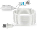 TiFFCOFiO Indoor Extension Cord, 2 Prong 25 Feet Extension Cord, 3 Polarized Outlets with Safety Slide Windows,13A/1625W, 16 AWG, 1 Pack (25FT 1 Pack)