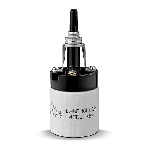 E26 Porcelain Lamp Socket with Rotary Knob Switch - High Temperature Resistance, UL Listed, 250V 250W for Safe Lighting Replacements (1 Pack)