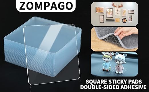 10PCS Premium Double Sided Mounting Squares Clear Tape,Heavy Duty Adhesive Pads for Pictures,Poster Hanging Strips - Strong Sticky Tack,Waterproof Adhesive for Shower,Wall Patch,Sticky Pads