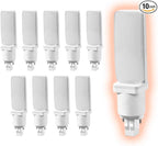 GoodBulb 18 Watt Horizontal LED Plug-in Light Bulbs | Hybrid 2 Pin GX23 Base 3500K Soft White Light | High Output 1100 Lumens | 120° Beam LED PL Light Bulbs | Pack of 10 Bulbs