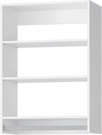 Medium Double Hanging Closet Unit, Modular Closet System, Wood Closet System Organizer with Storage for Walk In Closets, Clothing Rack Closet for Hanging Clothes, Bedroom, White, 25.5"W