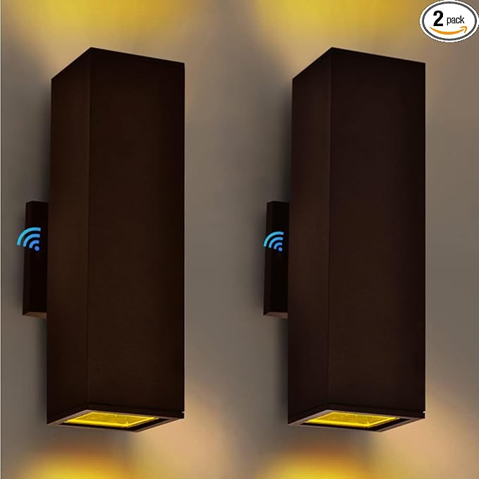 2 Pack Up Down Outdoor Wall Lights, Patio Wall Light Fixture, Oil Rubbed Bronze Porch Lights Outside Wall, Anti Rust Waterproof Outdoor Wall Sconce for Garage, Balcony, Backyard - ETL