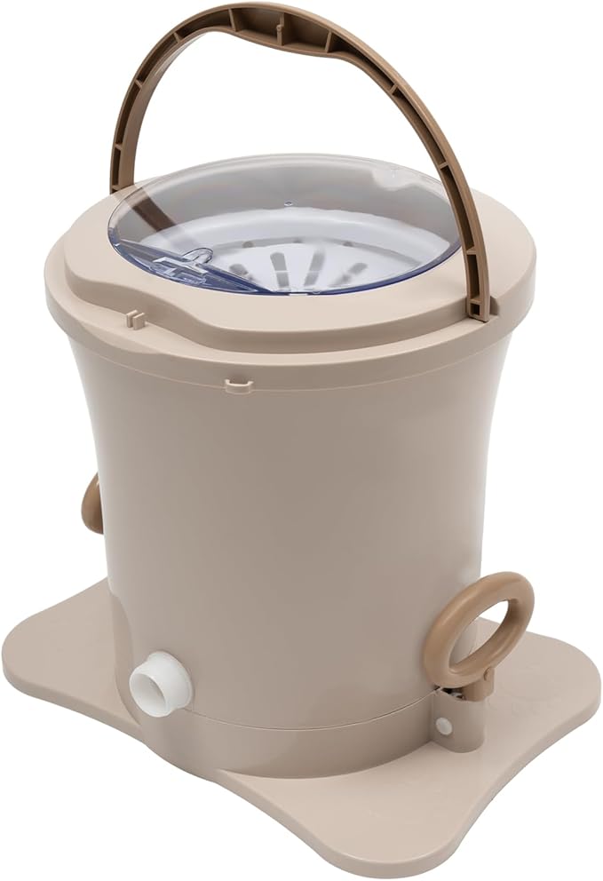 Mini Portable Washing Machine, 2 in 1 Hand Cranked Manual Clothes Non-Electric Washing Machine and Spin Dryer, 9L Capacity Washer/Dryer for Camping, Apartments, RV's, Outdoor(Apricot Large)