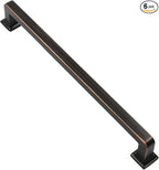 Alzassbg 6 Pack Oil Rubbed Bronze Cabinet Pulls, 8-3/4 Inch(224mm) Hole Centers Cabinet Handles Square Kitchen Hardware for Cabinets AL3046ORB