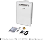 CAMPLUX Climatech 5 150,000 BTU Tankless Water Heater Propane Outdoor, 5.28 GPM On Demand Instant Tankless Hot Water Heater Liquid Propane, Outdoor Installation, White, WA528
