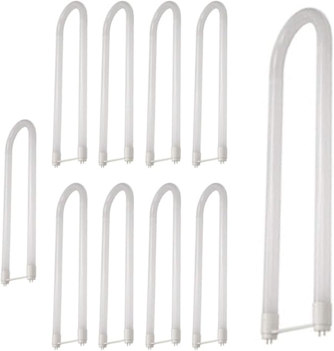 GoodBulb 15.5W T8 U Bend Fluorescent 6" Tube 5000K Daylight Medium Bi-Pin Base 2100 Lumesn 50000 Life Hours 13 Watts Car Dealership Lighting 10 Pack