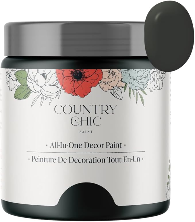 Country Chic All-in-One Chalk Paint for Furniture, Cabinets, Home Decor, Eco-Friendly, Matte Finish, Built-In Primer & Top Coat for Wood, Metal - Envious (Green) - Pint 16 oz (475 ml)