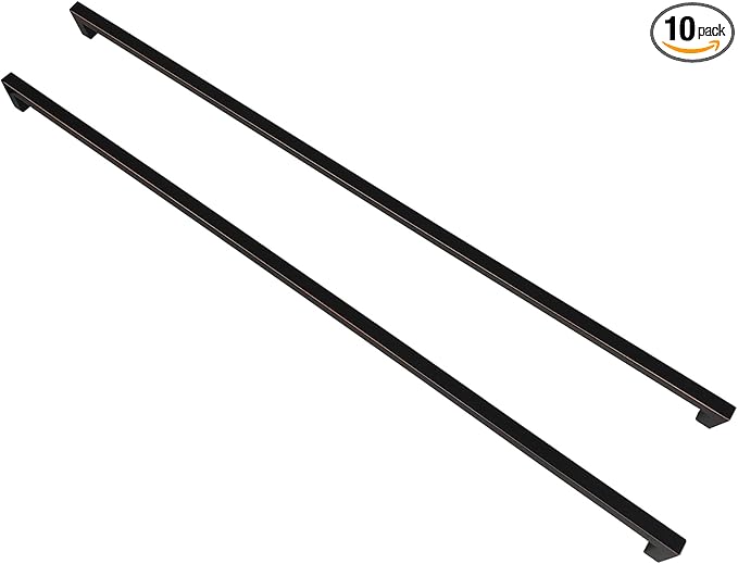 Extra Long Cabinet Pulls 24 Inch Hole Centers(608mm),Oil Rubbed Bronze Appliance Pulls Square Drawer Handles 10 Pack,Stainless Steel Furniture Handles