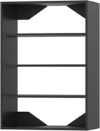 Short Tower Closet Unit, Modular Closet System, Wood Closet System Organizer with Storage for Walk In Closets, Clothing Rack Wardrobe for Hanging Clothes, Bedroom, Black, 25.5"W