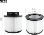 2 Pack DXVC4001 HEPA Filter Compatible with DEWALT DXV04T DXV05P DXV05S DXV08S DXV06G Wet Dry Shop Vacuums