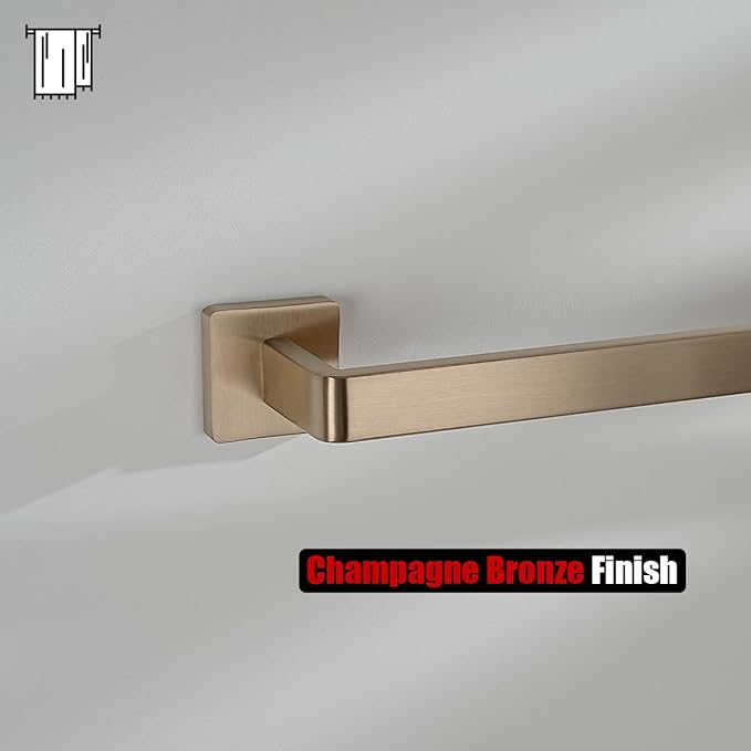JQK Champagne Bronze Bath Towel Bar, 27 Inch 304 Stainless Steel Thicken 0.8mm Towel Rack Bathroom, Towel Holder Wall Mount, Total Length 29.41 Inch, TB250L27-CB