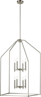 Kichler Madden 43" 8 XL Light Foyer Pendant in Brushed Nickel, Soft Modern Fixture, for Foyer, Over Large or Dining Room Table, (43" x 24.25"), 52724NI