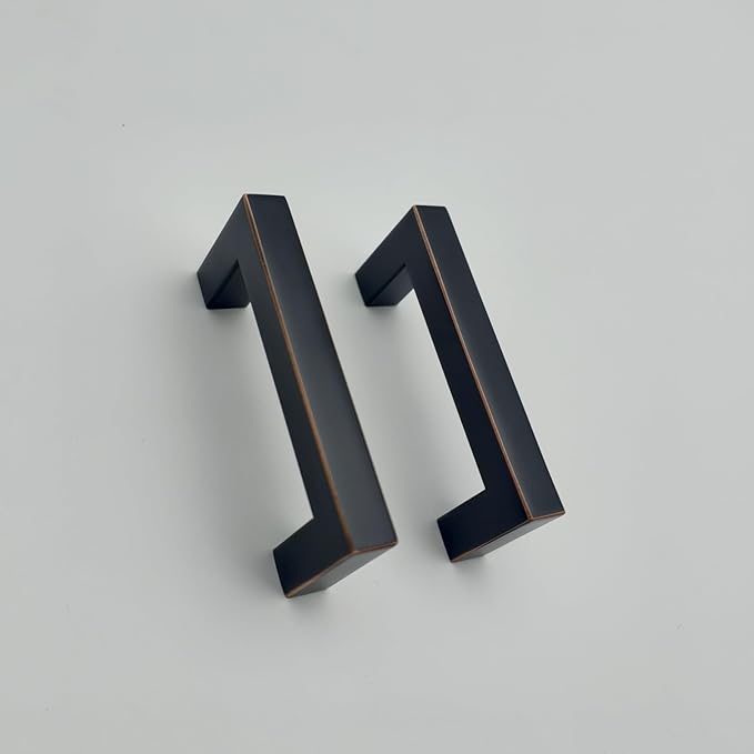 10 Pack Oil Rubbed Bronze Cabinet Pulls 3 Inch Stainless Steel Dresser Handles Bronze Dresser Pulls Square Kitchen Handles for Cabinets and Drawers