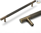 Solid Brass Cabinet Pulls, Knurled Cabinet Pull, Antique Brass Drawer Handles for Bathroom, Bedroom, Kitchen (4, 7.87inch/200mm)