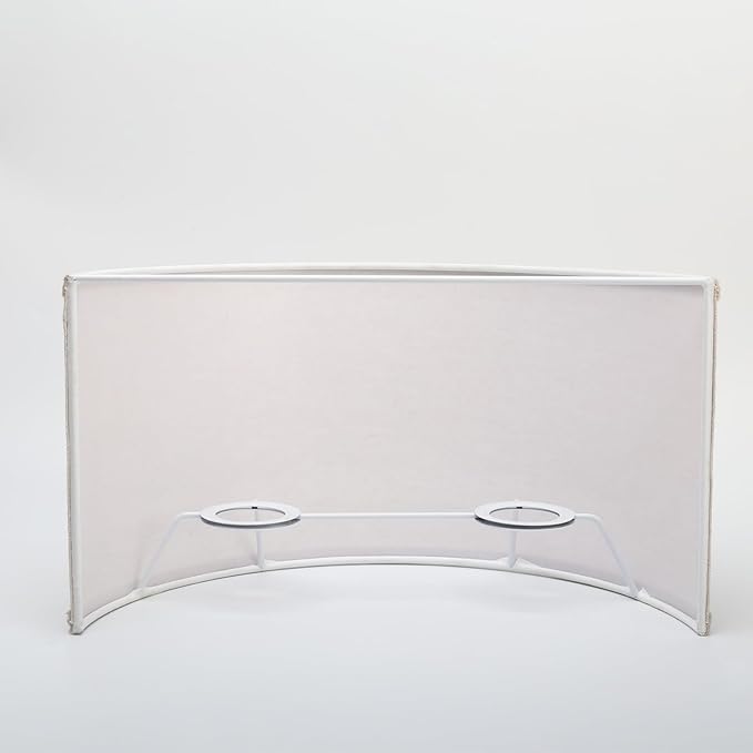 Yosoan 2-Light Double Lamp Semicircle Fabric Shades, Linen Fabric Lampshade 2 Bulbs for Wall Sconce Lamp Replacement for Stairwell Bedside Hallway Home Decor(Linen)