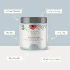 Country Chic All-in-One Chalk Paint for Furniture, Cabinets, Home Decor, Eco-Friendly, Matte Finish, Built-In Primer & Top Coat for Wood, Metal - No Wax Needed (- Pint 16 oz (475 ml)