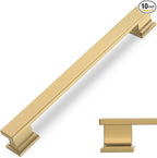 COTYKILEY 10 Pack 6-1/4 Inch(160mm) Champagne Bronze Cabinet Handles Gold Kitchen Cabinet Pulls Cabinet Door Handles Kitchen Cabinet Hardware