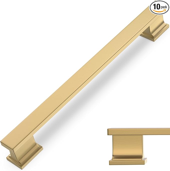 COTYKILEY 10 Pack 6-1/4 Inch(160mm) Champagne Bronze Cabinet Handles Gold Kitchen Cabinet Pulls Cabinet Door Handles Kitchen Cabinet Hardware