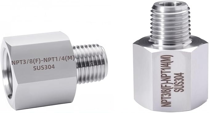 2 pieces Npt3/8 Female to Npt1/4 Male Reducer,3/8-1/4Water pipe Adapter, Fabricate of 304 Stainless Steel