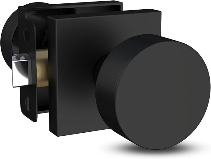 Mega Handles SUANA Passage Door Knob for Hallway, Closet and Bathroom, Reversible Heavy Duty Design Door Knobs, Fits All Standard Door Sizes, Screws Included - Matte Black (1 Pack)