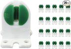 T5 LED Fluorescent Tube Lamp Holder Tombstone, Medium Bi-Pin Socket, Fluorescent Lampholder, for LED Fluorescent Tube Replacements Turn-Type Lampholder, Pack of 20