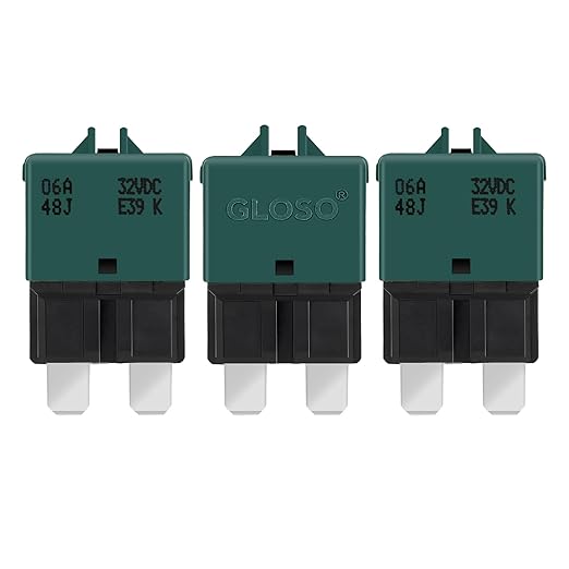 GLOSO Circuit Breaker E39 (T3) Manual Reset Fuse for Car Truck RV Automotive Marine Boat Trolling Motor & Custom Wiring Audio Battery Protection/Low Profile ATC/ATO (6A - 3 Pack)