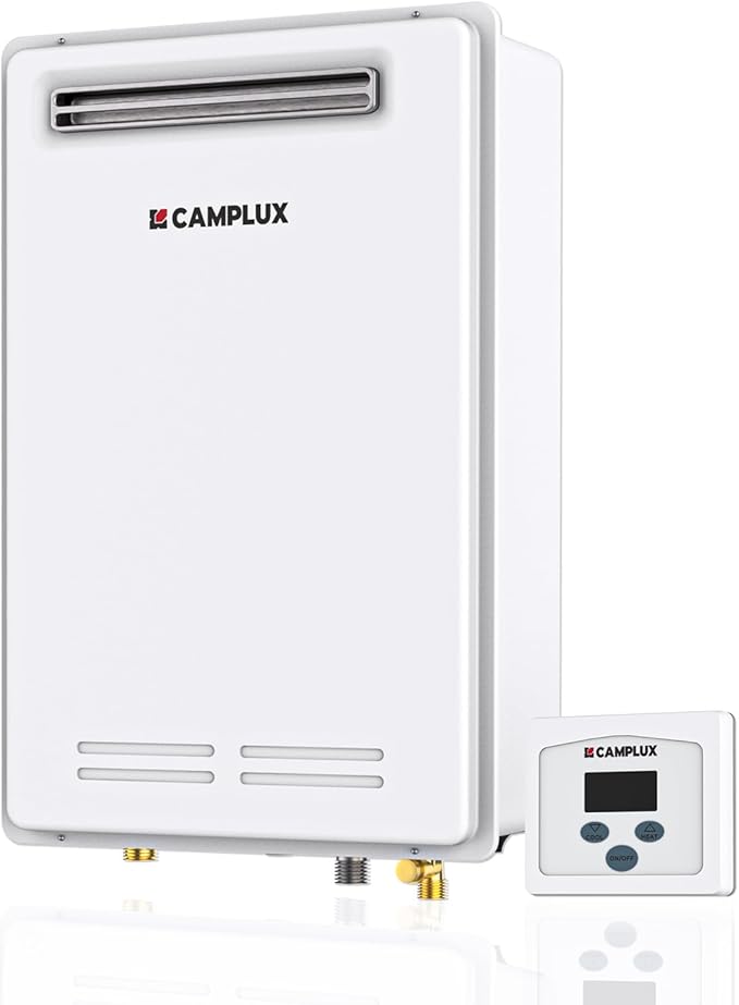 CAMPLUX Climatech 5 Tankless Water Heater Propane Outdoor 6.86 GPM, 199,000 BTU On Demand Instant Tankless Hot Water Heater Propane for Whole House, Outdoor Installation, IPX4 Waterproof, WA686M