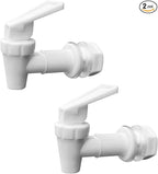 2 Pack Replacement Cooler Faucet Water Dispenser Tap Set BPA Free Plastic Spigot Water Beverage Lever Pour Dispenser Valve Water Crock Water Tap（2 White）
