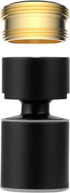 Hibbent NSF/ANSI/CAN 61 Certified Faucet Aerator, 360 Degree Swivel Kitchen Sink Aerator, CUPC Certification Dual-function Sprayer Faucet Replacement Part 55/64 Inch Female Thread - Matte Black