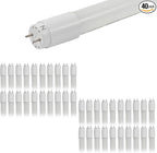40 Pack 4FT LED T8 Type A+B Tube Lights, 24W, 5000K, Single or Double End Powered, Plug and Play or Ballast Bypass, 4 Foot T10 T12 Fluorescent Bulbs Replacement, Milky Cover