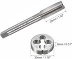 10mm x 1 HSS Metric Tap and Die Set Right Hand Thread,Tapping DIY Tool 3pcs (M10 x 1mm)
