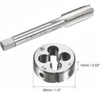 12mm x 1.5 HSS Metric Tap and Die Set Right Hand Thread,Tapping DIY Tool 3pcs (M12 x 1.5mm)