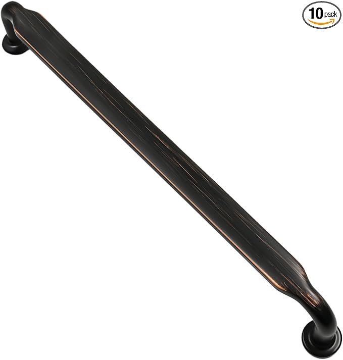 Alzassbg 10 Pack Oil Rubbed Bronze Cabinet Handles, 7-1/2 Inch(192mm) Hole Centers Arch Modern Cabinet Pulls Kitchen Cabinets Hardware for Cabinets and Drawers AL3503ORB