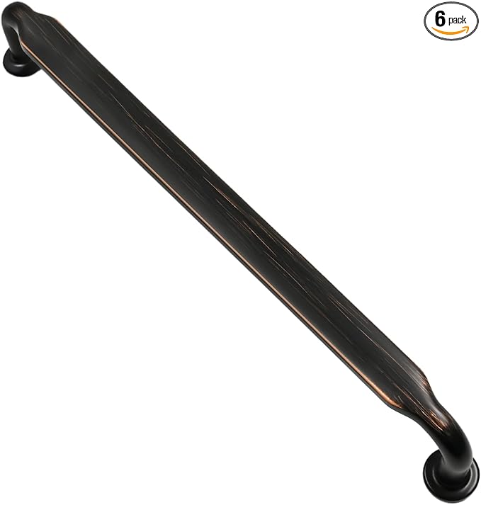 Alzassbg 6 Pack Oil Rubbed Bronze Cabinet Handles, 7-1/2 Inch(192mm) Hole Centers Arch Modern Cabinet Pulls Kitchen Cabinets Hardware for Cabinets and Drawers AL3503ORB