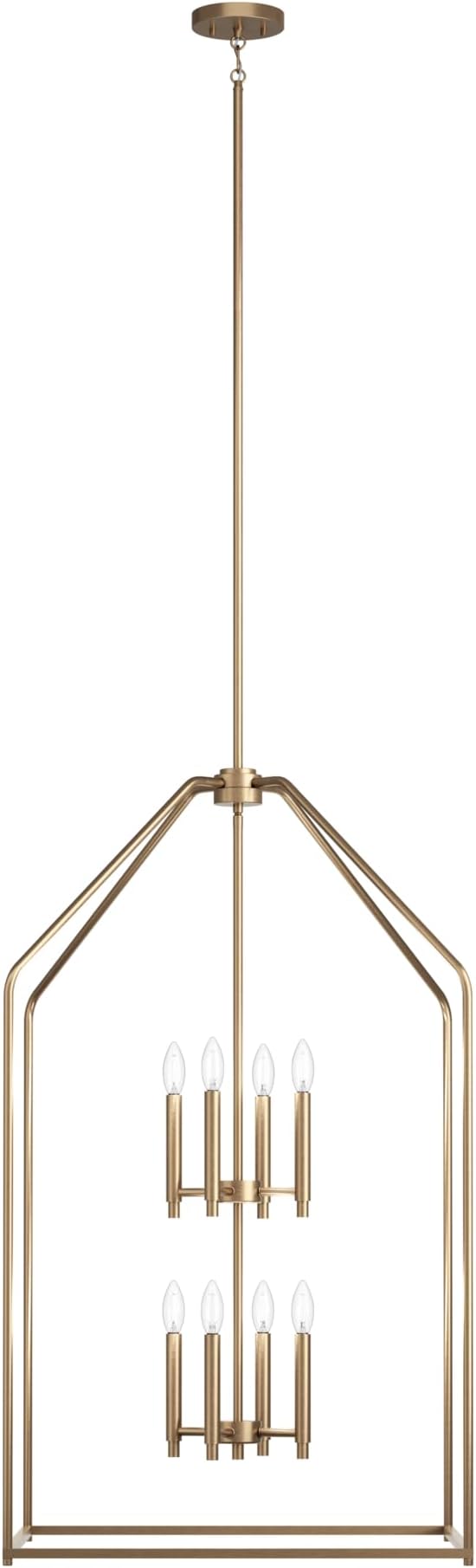Kichler Madden 43" 8 XL Light Foyer Pendant in Champagne Bronze, Soft Modern Fixture, for Foyer, Over Large or Dining Room Table, (43" x 24.25"), 52724CPZ