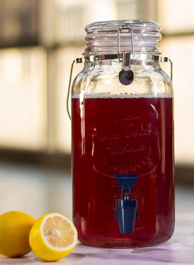 Replacement Cooler Faucet Water Bottle Jug,Water Dispenser Tap Set,BPA-Free Plastic Spigot Spout Water Beverage Lever Pour Dispenser Valve,Water Crock Tap (4 Blue)