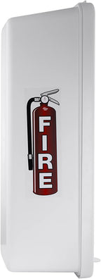 Fire Extinguisher Cabinet Fire Extinguisher Box Outdoor Fire Cabinet Mounted Fire Extinguisher Cabinet Fire Extinguisher Cover (White with Breaker Bar Attachment, Rx350, Plastic, 5 Pounds, 1, AKA1)