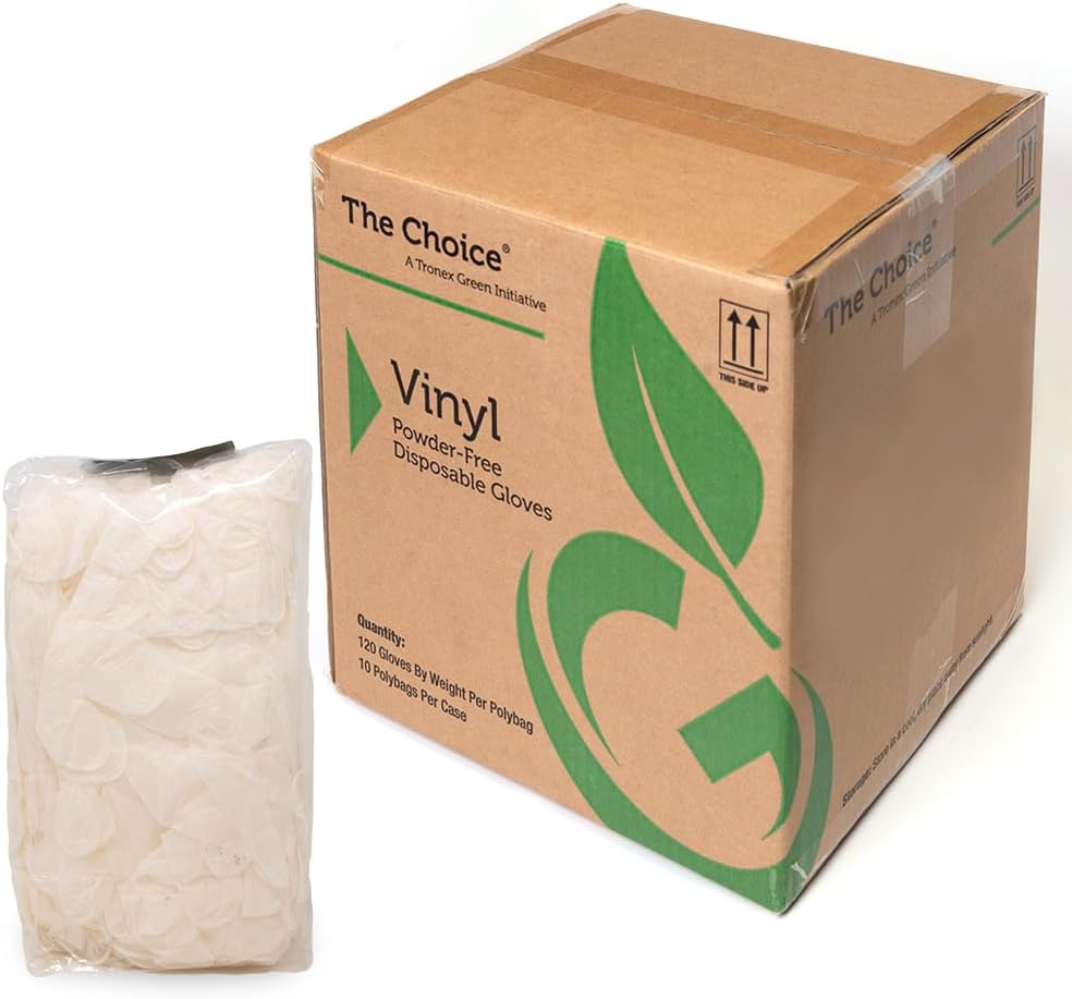 TRONEX 1200 Pack Food Safe Vinyl Gloves and Eco Pack Disposable Gloves Dispensing Box Refillable