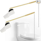 iFealClear 2 Pack Universal Toilet Handle Lever Flush Replacement, Front Mount Toilet Trip Lever Compatible with American Standard, Stainless Steel Flapper Chain, Solid Brass, White