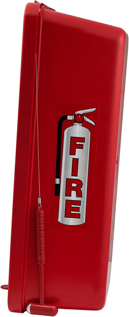 PRO&Family Fire Extinguisher Cabinet Fire Extinguisher Box Outdoor Fire Cabinet Mounted Fire Extinguisher Cabinet Fire Extinguisher Cover (15, Red with Breaker Bar Attachment, 20 lb)
