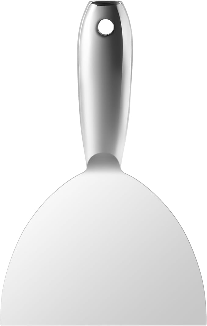 Fishark Putty Knife, 6 Inch One Piece Stainless Steel Scraper, Spackle Knife, Putty Knife Scraper, Wallpaper Scraper Paint Scraper Tool for Drywall Repair, Removing Wallpaper, Mud, Applying Plaster