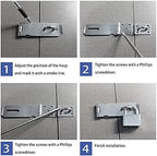 Door Locks Hasp Latch, 5 Inch Stainless Steel Safety Packlock Clasp Hasp Lock Latch, Extra Thick Gate Lock Hasp with Screws Brushed Finish 2 Pack (5inch)