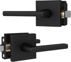 Mega Handles Prime Passage Lever Door Handle for Closet or French Doors, Single Side Door Levers, Fits All Standard Door Sizes, Covered Screws Included - Matte Black (1 Pack) 5"