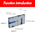 Transparent Rectangular high-Precision T-Shaped Level Integrated Small Household Magnetic Water Level (blue, 95 * 51 * 13mm)