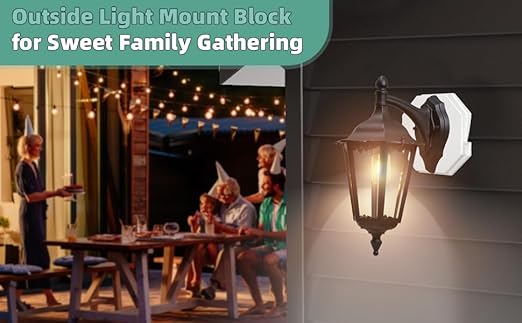 Vinyl Siding Mounting Block, Qulity Plate 130110006001 Octagon Outdoor Light Block for 1/2 inch Lap Double and 4 inch Height Siding, Small White 1 Pack