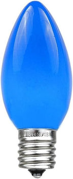 Novelty Lights 25 Pack C9 Ceramic Outdoor Christmas Replacement Bulbs, Blue, E17/C9 Intermediate Base, 7 Watt