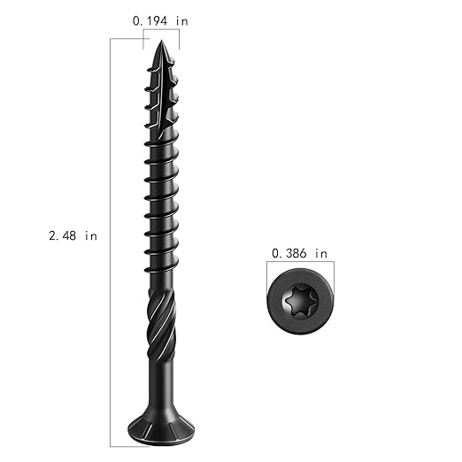 #10 * 2-1/2" Black Deck Screws, (80pcs) 1 lbs.Exterior Wood Screws, Rust Resistant Epoxy Coated, Bronze, T20 Star Bit