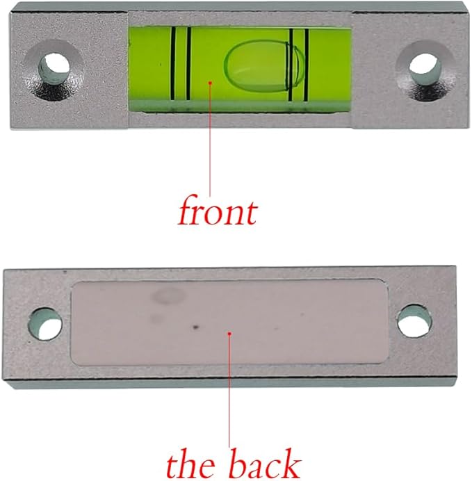 Aluminum alloy small bar level, bubble, square horizontal bubble, water level ruler, installation hole adjustable head (58 * 15 * 15mm)