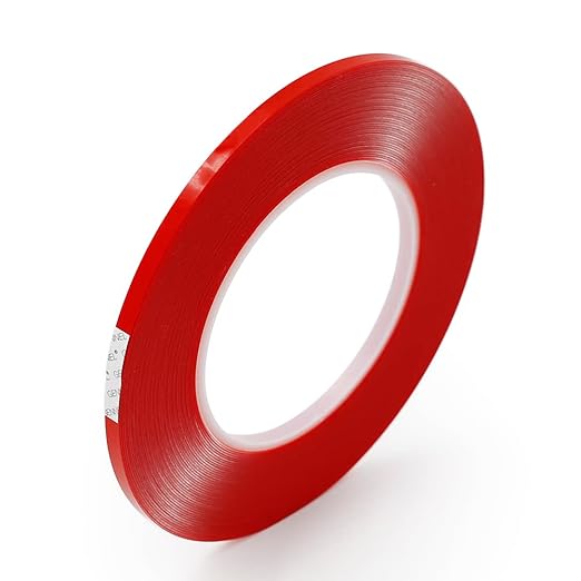 Double Sided Strong Adhesive Tape, 5mm x 15M x 0.5mm Thickness, Clear 2-Sided Tape, Transparent Tape for Phone Laptop LCD Screen Case Repair Plastic Wood Glass Mounting DIY