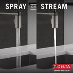 Delta Antoni Pro Style Commercial Kitchen Faucet with Pull Down Sprayer, Brushed Nickel Single Hole Kitchen Sink Faucet, Single Handle, Spotshield Stainless 18803-SP-DST